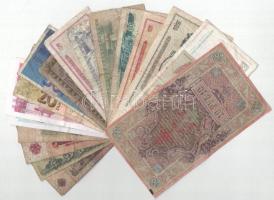 17db-os, nagyrész gyenge tartású vegyes külföldi bankjegy tétel, közte Törökország, Horvátország, Sz...