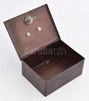 Vas pénzkazetta, kulccsal, 17x13x8 cm