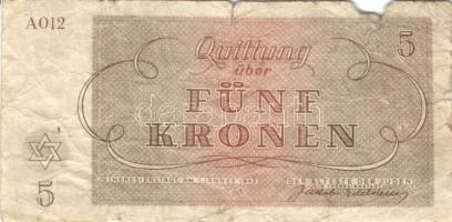 Német 3. Birodalom / Theresienstadt Getto 1943. 1K, 2K, 5K, 10K T:III,IV