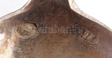 Ezüst (Ag) süteményes kanál szett, díszdobozban, jelzett, nettó: 143 g