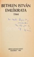 Bethlen István emlékirata 1944. Sajtó alá rendezte és a jegyzeteket írta: Romsics Ignác. Bolza Ilona...