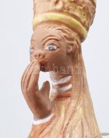 Kovács Margit (1902-1977): Angyal. Festett, égetett kerámia. Jelzett: ruháján KM, belül masszába nyo...