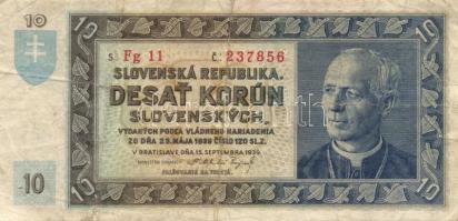 Szlovákia 1939-40. 10K, 20K, 50K, 100K T:III