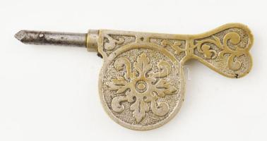 Antik tachométer, ezüstözött bronz, gazdag ornamentikával díszített, kissé kopott, h: 10,5 cm