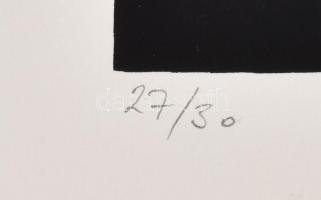 Halász Szabó Sándor (1920-1997): Hullámzó formák. Szitanyomat, papír, jelzett, sorszámozott (27/30)....