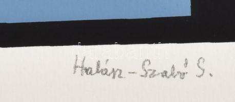 Halász Szabó Sándor (1920-1997): Hullámzó formák. Szitanyomat, papír, jelzett, sorszámozott (27/30)....