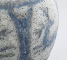 Gorka Géza (1894-1971): Szarvasos váza. Kézzel festett repesztett mázas kerámia, fülénél repedéssel,...