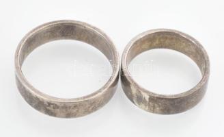 Ezüst(Ag) gyűrűpár, jelzett, méret: 73, 61, nettó: 16,2 g