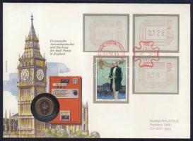 Nagy-Britannia 1982. 1/2p érmés, bélyeges borítékon, automata bélyegekkel T:1