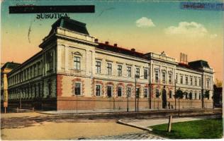 Szabadka, Subotica; Törvényszék. Vasúti levelezőlapárusítás 36. sz. 1916. / court + "1941 Szabadka visszatért" "1941 Újvidék visszatért" So. Stpl. (EK)