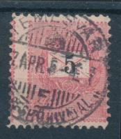 1889 5kr látványosan elfogazva