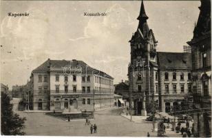 1913 Kaposvár, Kossuth tér, Svarcz Béla, Barta Sándor üzlete (EK)