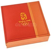 Kína 2008. "XXIX. Olimpia - Peking 2008" aranyozott, multicolor bronz emlékérem, eredeti, ...