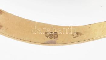 Arany (Au) 14K gyűrű kővel, jelzett, méret: 62, bruttó: 0,8 g