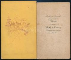 cca 1870-1880 Férfiportré, keményhátú fotó Klein Márk és Fia ungvári műterméből, foltos, 10x6 cm + 1...