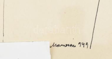 Marosán Gyula (1915-2003): Nőstény ördög III., 1949. Tus, papír. Jelezve jobbra lent: Marosán 949. Ü...