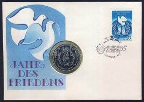 Szovjetunió 1986. 1R "Nemzetközi békeév" érmés, bélyeges borítékon, alkalmi bélyegzővel T:PP