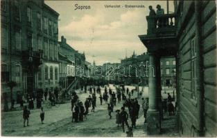 1907 Sopron, Várkerület, villamos, üzletek