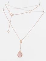 Ezüst(Ag) ékszerszett rózsakvarccal, gyűrű, fülbevalópár, nyaklánc, jelzett, méret: 54, bruttó: 12,3...