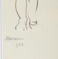 Marosán Gyula (1915-2003): Két akt. Tus, papír. Jelezve balra lent: Marosan 934. Üveg mögött. 29x20 ...
