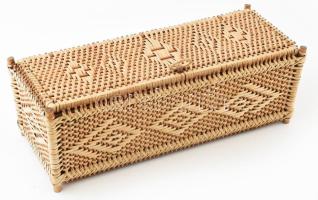 Rattanfonott tárolódoboz, 37x15x13 cm