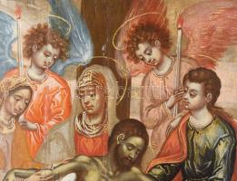 Ismeretlen velencei ikonfestő (1580-90 körül): Krisztus siratása. Olaj, fa. Jelzés nélkül. Restaurál...