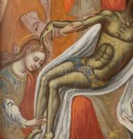 Ismeretlen velencei ikonfestő (1580-90 körül): Krisztus siratása. Olaj, fa. Jelzés nélkül. Restaurál...