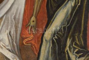Ismeretlen velencei ikonfestő (1580-90 körül): Krisztus siratása. Olaj, fa. Jelzés nélkül. Restaurál...