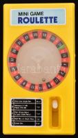 "Mini Game Roulette" retró zseb-rulett játék, működő, jó állapotban, 12x6,5 cm / Vintage pocket roulette toy, in working, good condition