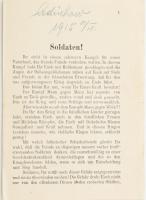 1915 I. vh. röpcédula, osztrák-magyar, német nyelven, nemi betegségekkel kapcsolatban, 4 oldal, első oldalon korabeli ceruzás felirattal