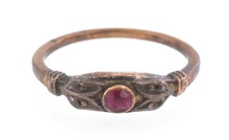 Arany (Au) 14K gyűrű, jelzés nélkül, méret: 55, bruttó: 2,1 g