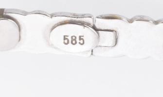 Arany (Au) 14K fehérarany karkötő, jelzett, h: 17 cm, nettó: 5,3 g