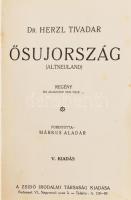 Herzl Tivadar: Ősujország. (Altneuland.) Regény. Ford.: Márkus Aladár. Bp.,[1929.], Zsidó Irodalmi Társaság, 231 p. Kiadói aranyozott egészvászon-kötés, kopott borítóval, kissé foltos lapokkal.