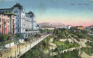 1896 Pola Hotel Riviera with tram (EK)