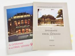 1966/1967, 1974 Operaház és Erkel Színház prospektusai aláírásokkal: Komlóssy Erzsébet, Carlo Cossutta, Kelen Péter, Szőnyi Ferenc, stb.