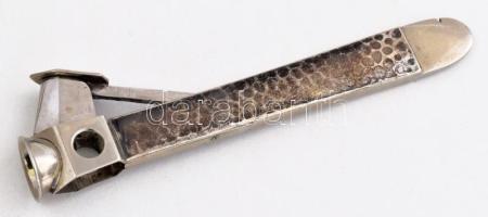 Antik szivarvágó ezüst (Ag) borítással, 13 cm / Vintage cigar cutter with silver layer