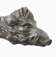 Antik szivarvágó vadász témájú ezüst (Ag) vaddisznót ábrázoló plasztikus borítással 14 cm / 
Antiqu...