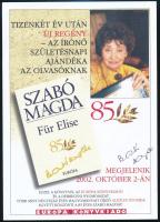 Szabó Magda (1917-2007) író, költő aláírása szórólapon