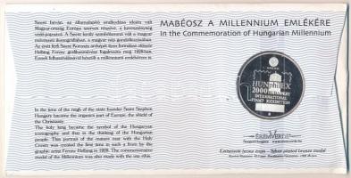 Magyarország 2000. MABÉOSZ sorszámozott érmés boríték "Az Államalapítás ezeréves emlékére - Sze...