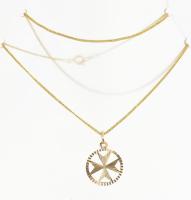 8 k arany (Au) nyaklánc medállal, jelzett medál 3,25 g