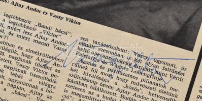 1973 A Film, Színház, Muzsika 5 db száma 13 db aláírással (Sulyok Mária, Honthy Hanna, Almási Éva, G...