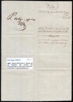 1845 Borító az S. M. Brigg Veneto parancsnokságtól az osztrák haditengerészeti hadosztály parancsnok...