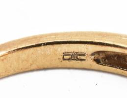 10K arany (Au) gyűrű 10 db brillel, 0,25 ct 2,08 g jelzett, tanusítvánnyal m: 54