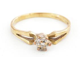 8K arany (Au) gyűrű, gyémánttal m: 51, 1,71 g jelzett