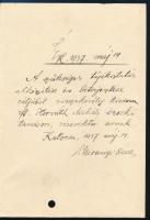 1948-1957 3 db okirat a Kalocsai Érseki Hatóságtól egyiken Angyal Pál aláírásával, melyet Mosonyi Dé...