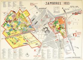 1933 A gödöllői Jamboree térképe, kiadja: Athenaeum, szakadással, 40×55 cm