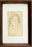 Pándy Lajos (1895 -1957): I. világháborús százados. 1918. Ceruza, papír, sérült keretben 18x11 cm