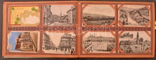 129 db RÉGI képeslap albumban: sok német város és pár üdvözlő és sör téma, érdekesebb, jobb lapok ve...