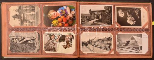129 db RÉGI képeslap albumban: sok német város és pár üdvözlő és sör téma, érdekesebb, jobb lapok ve...