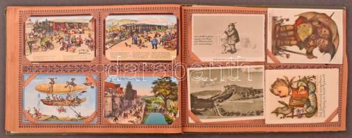 129 db RÉGI képeslap albumban: sok német város és pár üdvözlő és sör téma, érdekesebb, jobb lapok ve...